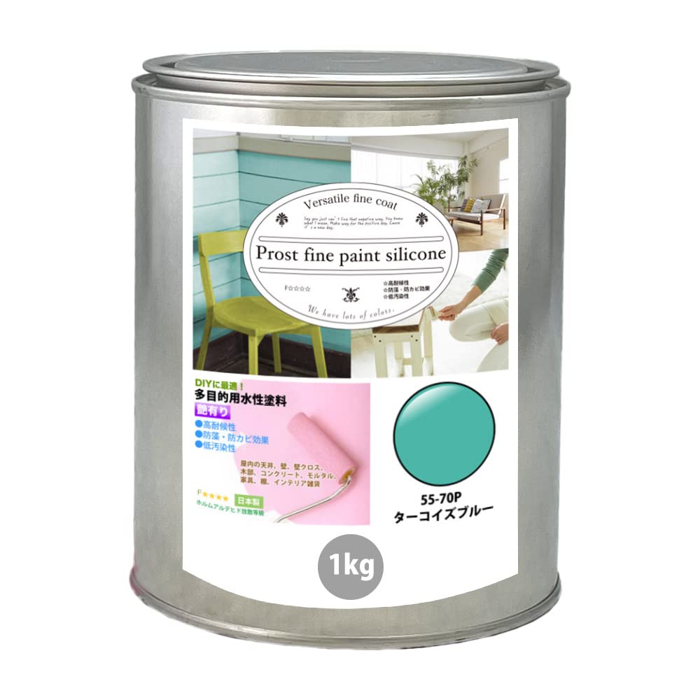 Amazon.co.jp: 屋外用 多目的用 水性塗料 55-70P ターコイズブルー 1kg